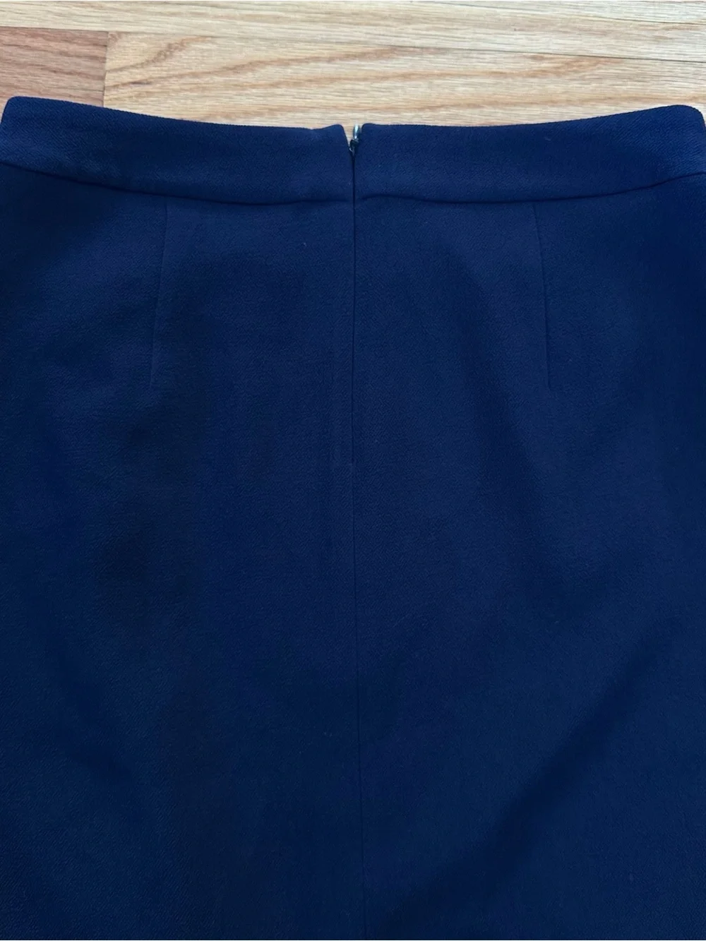 Boden Navy Faux Wrap Ruffle Hem Pencil Skirt Size 4
